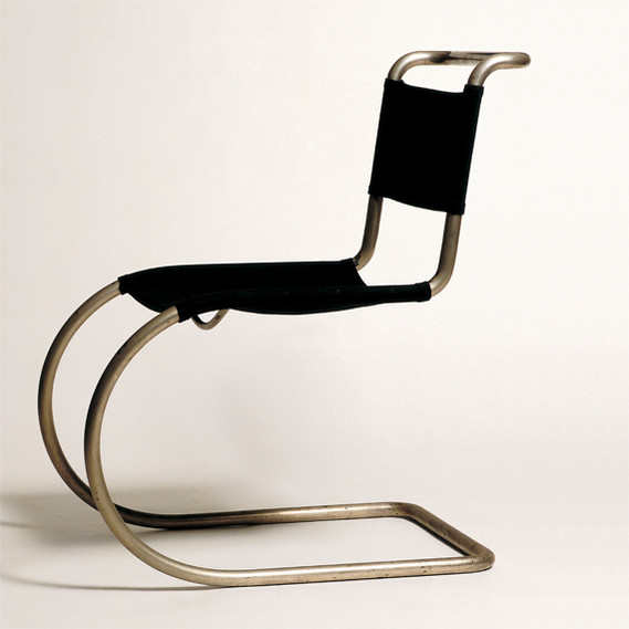 MR 10, cantilevered bent pipe chair by Ludwig Mies Van der Rohe